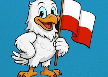 Młodzieżowa bluza z kontrastowym kapturem Patriotyczna orzełek z flagą Pols