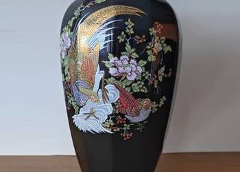 amfora wazon flakon ceramiczny z bażantem rajski ptak bogato zdobiony