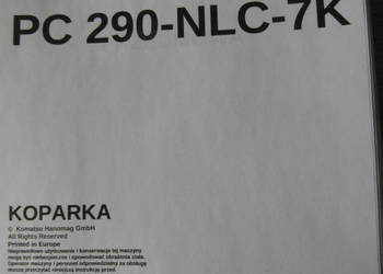 dtr instrukcja obsługi koparka komatsu pc 290nlc-7k?