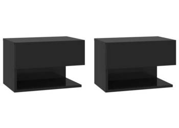 Szafki nocne ścienne 2 szt. czarne WM-810956