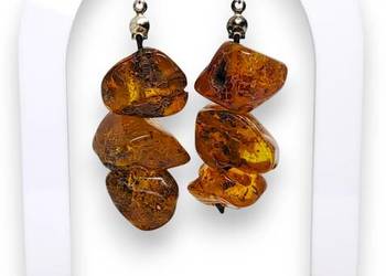 Kolczyki z BURSZTYNU, bursztyn bałtycki, bryłki #1299
