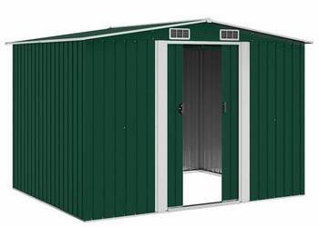 vidaXL Szopa ogrodowa, metalowa, zielona, 257 x 205 x 178 cm(SKU:42910)