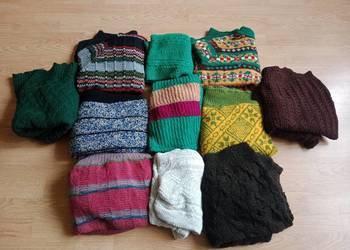 Zestaw 11 Swetrów Vintage z PRL – Hand-made