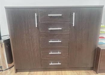 Komoda 110x88x35 wenge 5 szuflad 2 drzwiczki