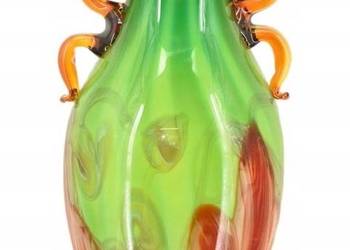 Szkło Murano Style - Wazon Flakon Zielony - Prezent - Na Kwiaty ze Szkła