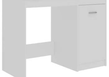 vidaXL Biurko, białe, 100x50x76 cm, materiał drewnopochodny(SKU:801796)