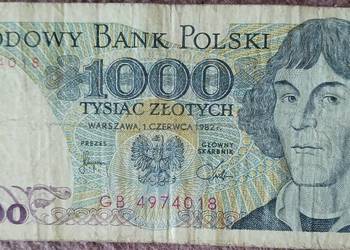 1000 zł M. Kopernik seria GB 1.VI.1982 r.