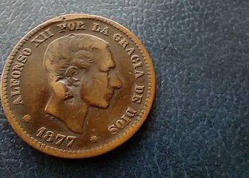 Stare monety 5 centym 1877 Hiszpania /2
