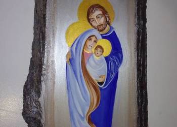 Święta Rodzina ręcznie malowana