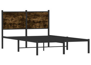 Łóżko Czarne Metalowe Rama Łóżka Metalowa Ze Stelażem 120x190 cm WM-4007664