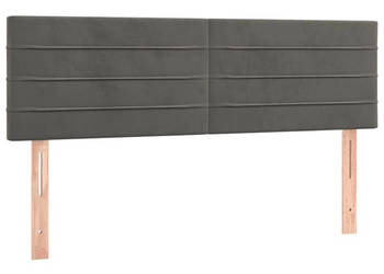Zagłówek do łóżka z LED ciemnoszary 144x5x78/88 cm aksamit WM-3121801