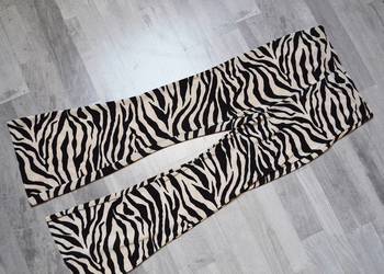 Spodnie dzwony plisowane Primark M zebra szerokie nogawki