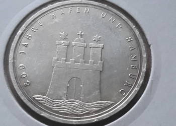 10 Marek 800 Lat Hafen i Hamburga 1989 r.-men. J 10 Marek 800 Lat Hafen i Hamburga 1989 r.-men. J