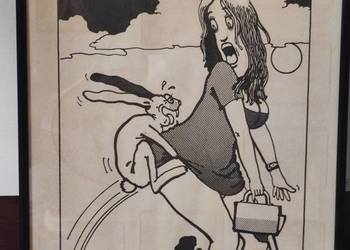 Andrzej Mleczko obraz rama oprawa  Uważaj sex  antyrama