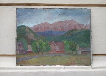Obraz górski Zakopane Giewont Tatry stary ZPAP Wygrzywalska domy
