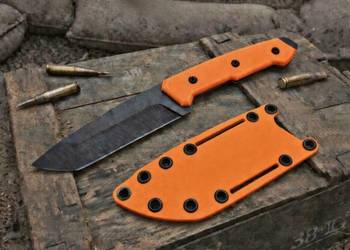 Nóż "Kadaffy Orange" Ręcznie Robiony Bushcraft Custom Knifemaking
