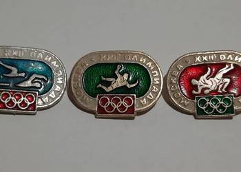 odznaki 3 szt. Olimpiada Moskwa 1980 Rosja ZSRR (2)