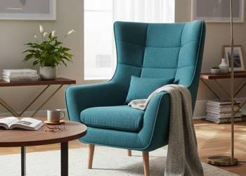 Fotel Tapicerowany Lord Niebieski, Dostawa 0zł!