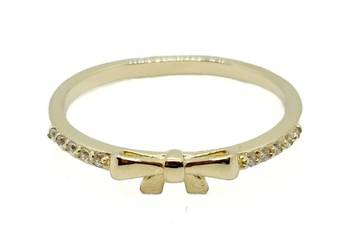 Nowy Złoty Pierścionek Próby 585 1,99g Rozmiar 18 Cyrkonie Ocechowany