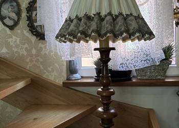 ekskluzywna gabinetowa lampa drewniana 110 cm