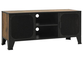Szafka pod telewizor rustykalny brąz 105x36x47cm metal i MDF WM-335909