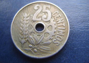 Stare monety 25 centym 1934 Hiszpania