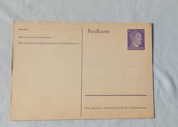 Pocztóka z III Rzeszy z wydrukowanym odpowiednikiem znaczka o nominale 6 Pf