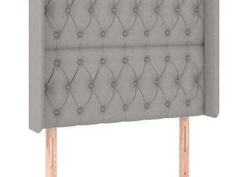 Zagłówek do łóżka z LED jasnoszary 103x16x118/128 cm tkanina WM-3124374