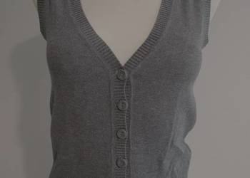 Kamizelka Kaszmirowa Kaszmir Bawełna Bezrękawnik Wełniany M/L