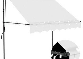 vidaXL Ręcznie zwijana markiza z LED, 200 cm, kremowa(sku145871)