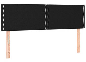Zagłówek do łóżka z LED czarny 144x5x78/88 cm tkanina WM-3121472