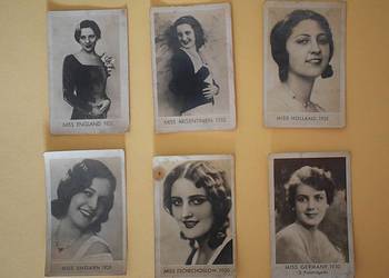 Przedwojenne karty z lat 30 tych - Miss Piękności - Europa , Argentyna