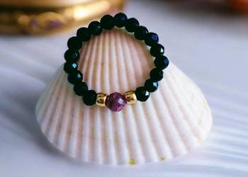 Pierścionek Turmalin i Rubin