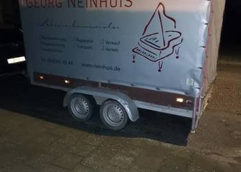 Przyczepa samochodowa dwuosiowa z plandeką duża hamulec, DMC 2000kg