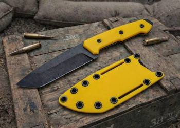 Nóż "Kadaffy Yellow" Ręcznie Robiony Bushcraft Custom Knifemaking