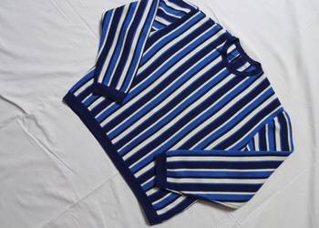 Super Sweter z wełna Pasy vintage 38 40