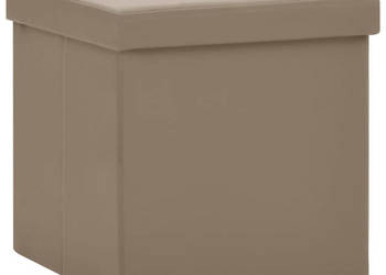 Składany stołek ze schowkiem kolor cappuccino PVC WM-338784
