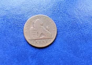 Stare monety 2 cent 1865 Belgia