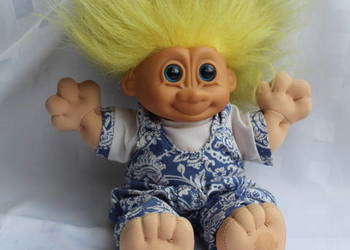 Troll Russ Żółty Siedzący Duży Maskotka Figurka Zabawka