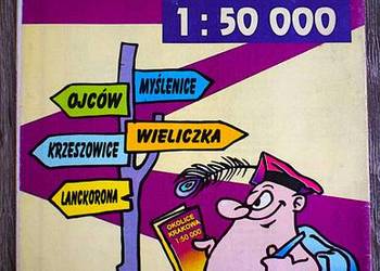 Okolice Krakowa - mapa wraz z przewodnikiem z roku 1991