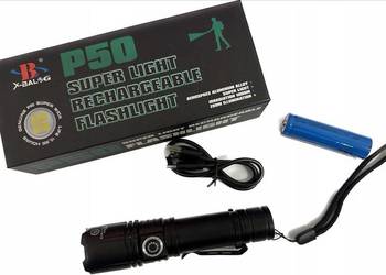 MOCNA LATARKA AKUMULATOROWA TAKTYCZNA LED ZOOM P50
