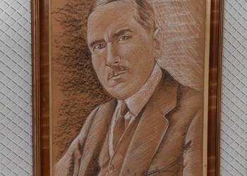 Wojciech Kossak 1934 - Portret Roman Dmowski - Polski Obraz Patriotyczny