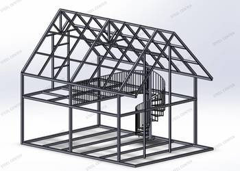 Dom mobilny 35m2 + antresola - konstrukcja rama metalowa dom