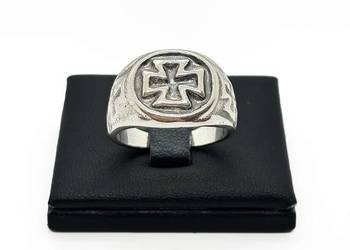 Nowy srebrny sygnet pr 925 13,24g (Rozmiar 25) Templariusz