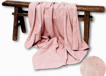 Pled Narzuta Koc 100% bawełna 180 x 130cm różowy