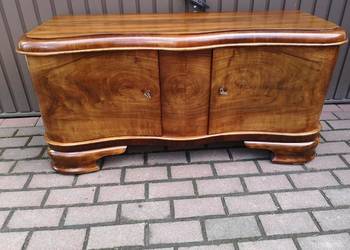 Komoda Niska ART-DECO Orzech RTV 125 Stara Antyk Po Renowacji Okazja.