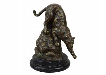 Lampart Na Skale - Leopard Tygrys Jaguar Puma - Figura z Brązu - wg Barye Lampart Na Skale - Leopard Tygrys Jaguar Puma - Figura z Brązu - wg Barye