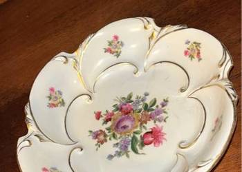 Patera z różą. Ilmenau. Made in Germany. Bogato złocona Patera z różą. Ilmenau. Made in Germany. Bogato złocona