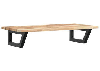 Półka ścienna pod umywalkę stal i lite drewno akacjowe WM-3302667