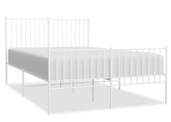 Łóżko Metalowe Białe Rama Łóżka Ze Stelażem Biała 135x190 cm WM-350948